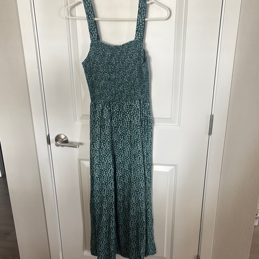 Green Patterned Sleeveless Dress
